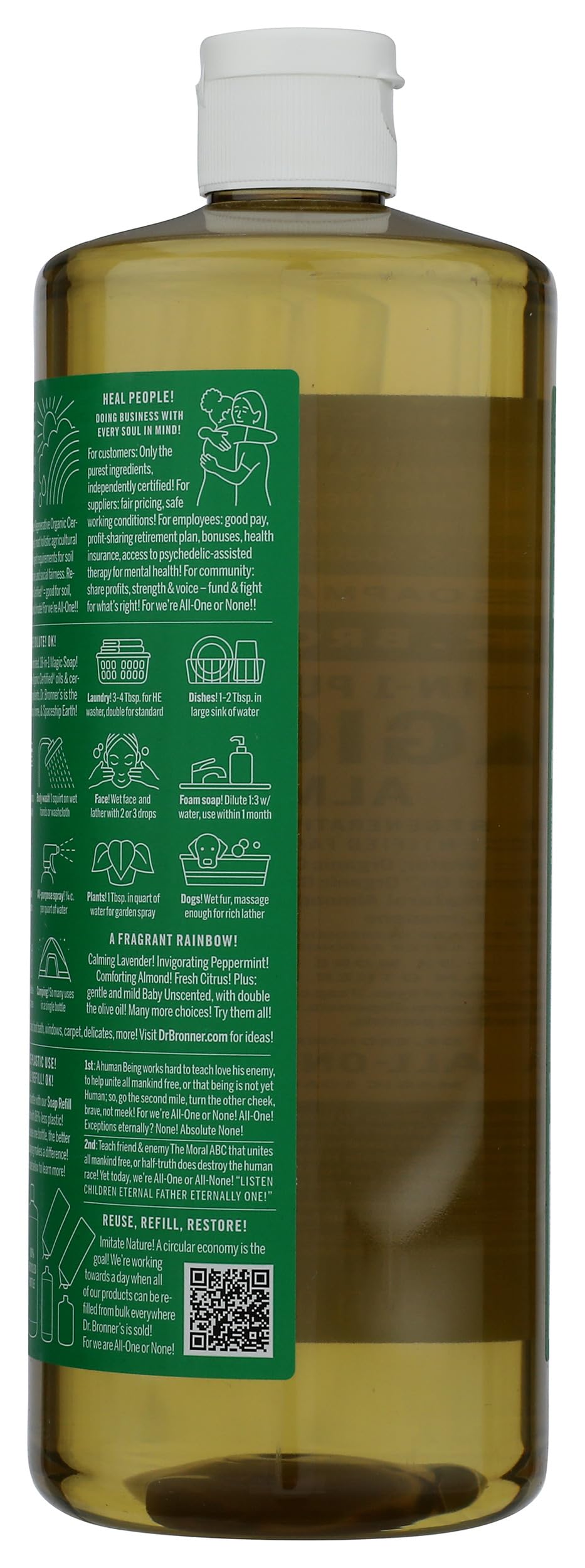Dr. Bronner's Almond Castile Soap 32 oz - Organic, Cruelty-Free, Multi-Purpose Cleaner