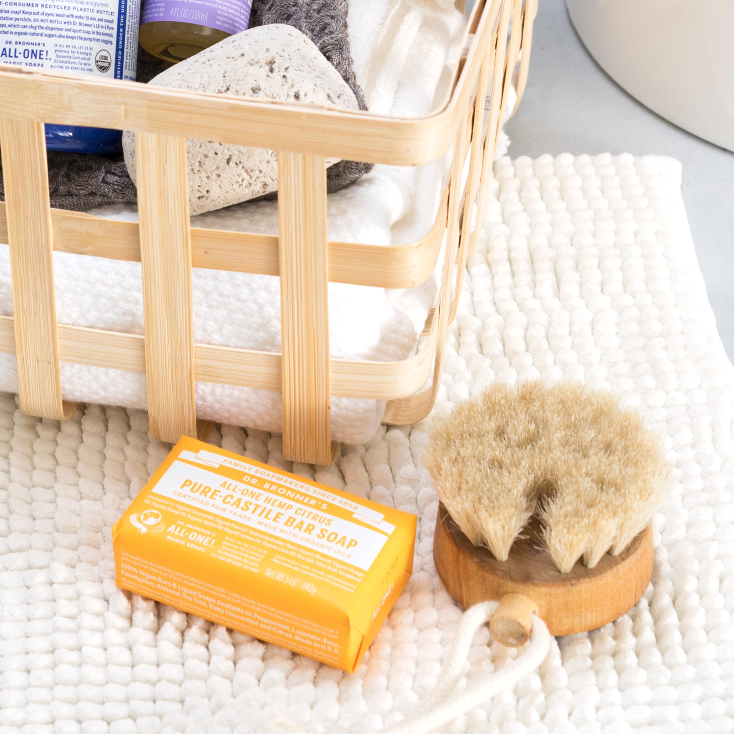 Dr. Bronner's Pure-Castile Citrus Bar Soap – 5oz, 12-Pack | Vegan, Biodegradable