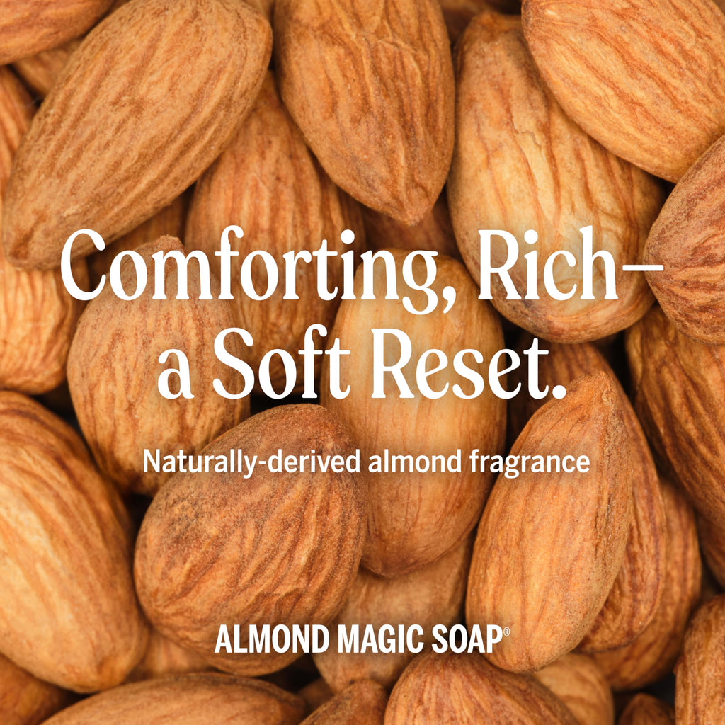 Dr. Bronner's Pure-Castile Almond Soap Liquid – Regenerative Organic Oils, 32oz + Refill