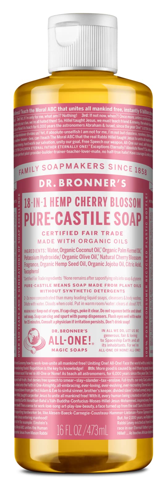 Dr. Bronner's Organic Cherry Blossom Liquid Castile Soap – 16 oz