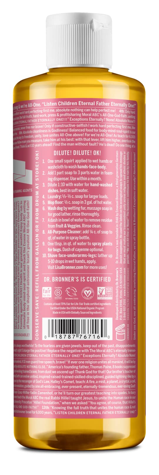 Dr. Bronner's Organic Cherry Blossom Liquid Castile Soap – 16 oz