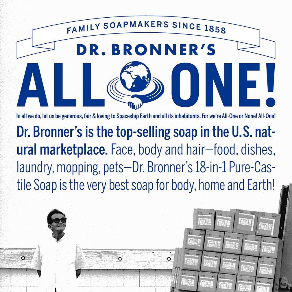 Dr. Bronner's Peppermint Pure-Castile Liquid Soap – 32oz & 2oz Bundle, 18-in-1 Uses, Organic Oils, Vegan, Cruelty-Free