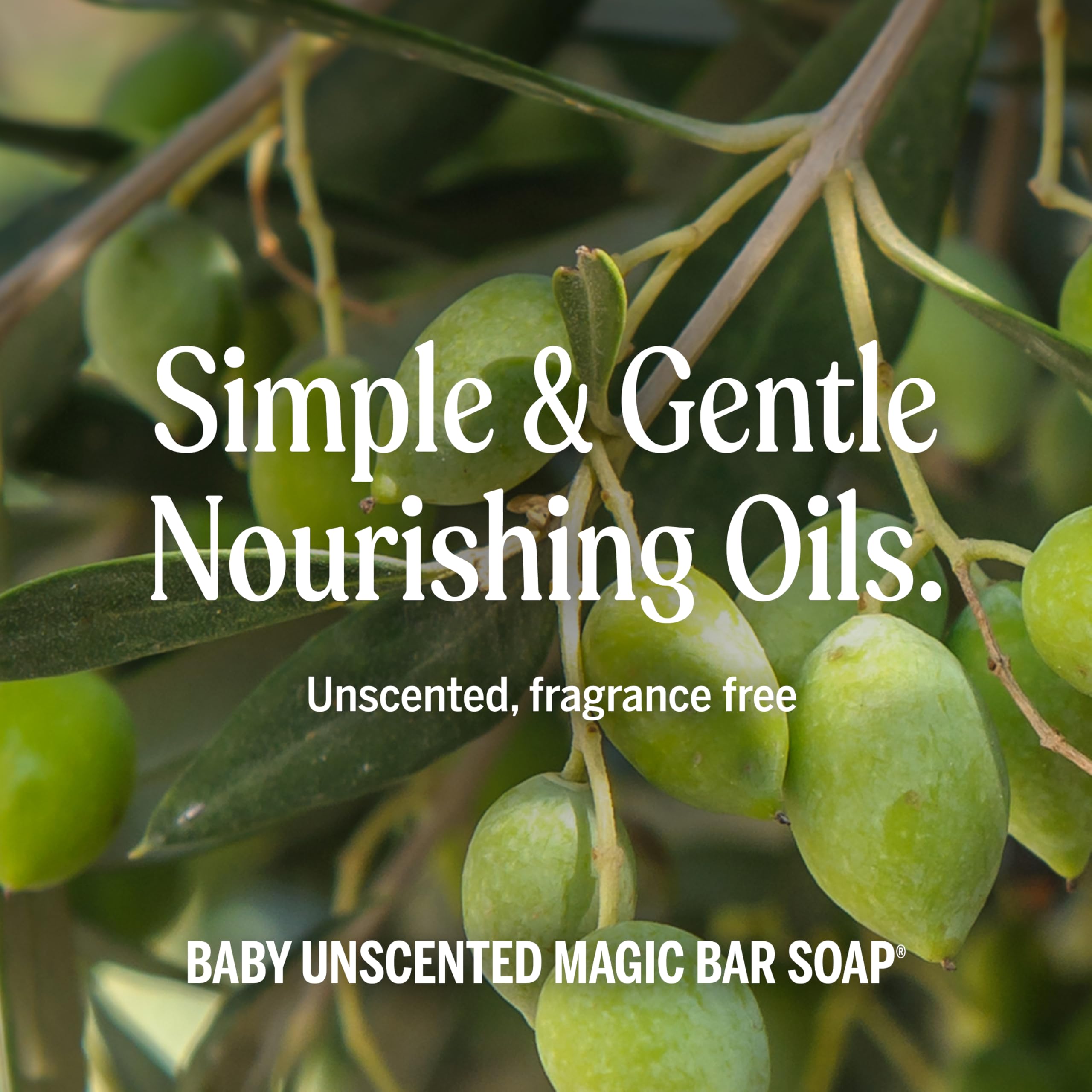 Dr. Bronner's Pure-Castile Magic Bar Soap Baby Unscented – Regenerative Organic Oils, 12-Pack