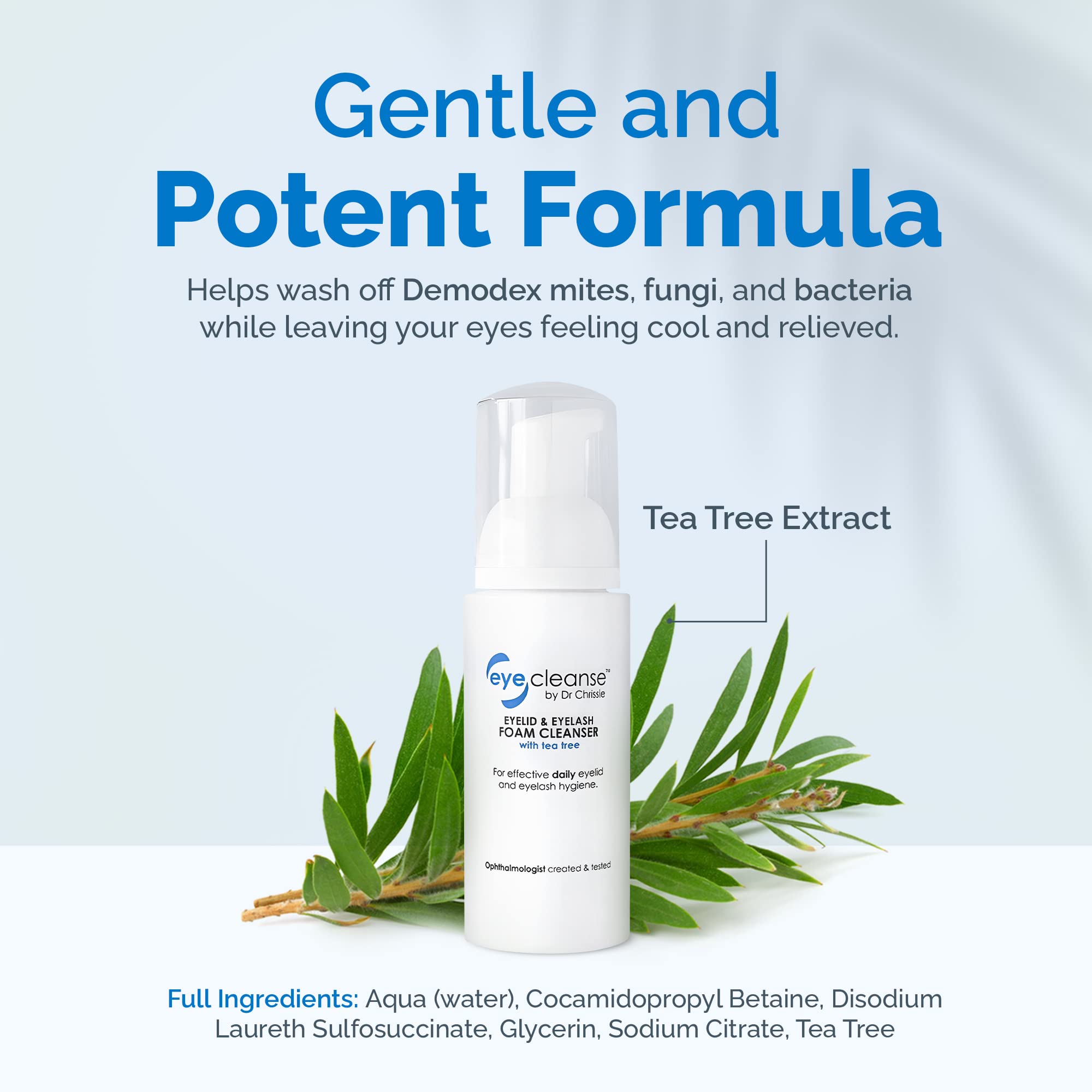 Dr Chrissie All-in-One Eyelid & Eyelash Cleanser for Extensions – EyeCleanse, 50 ml