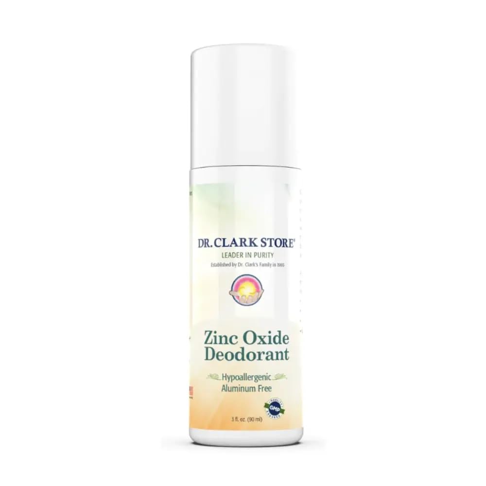 Dr Clark Zinc Oxide Roll-On Deodorant – Aluminum-Free, Fragrance-Free, Hypoallergenic (2-Pack)