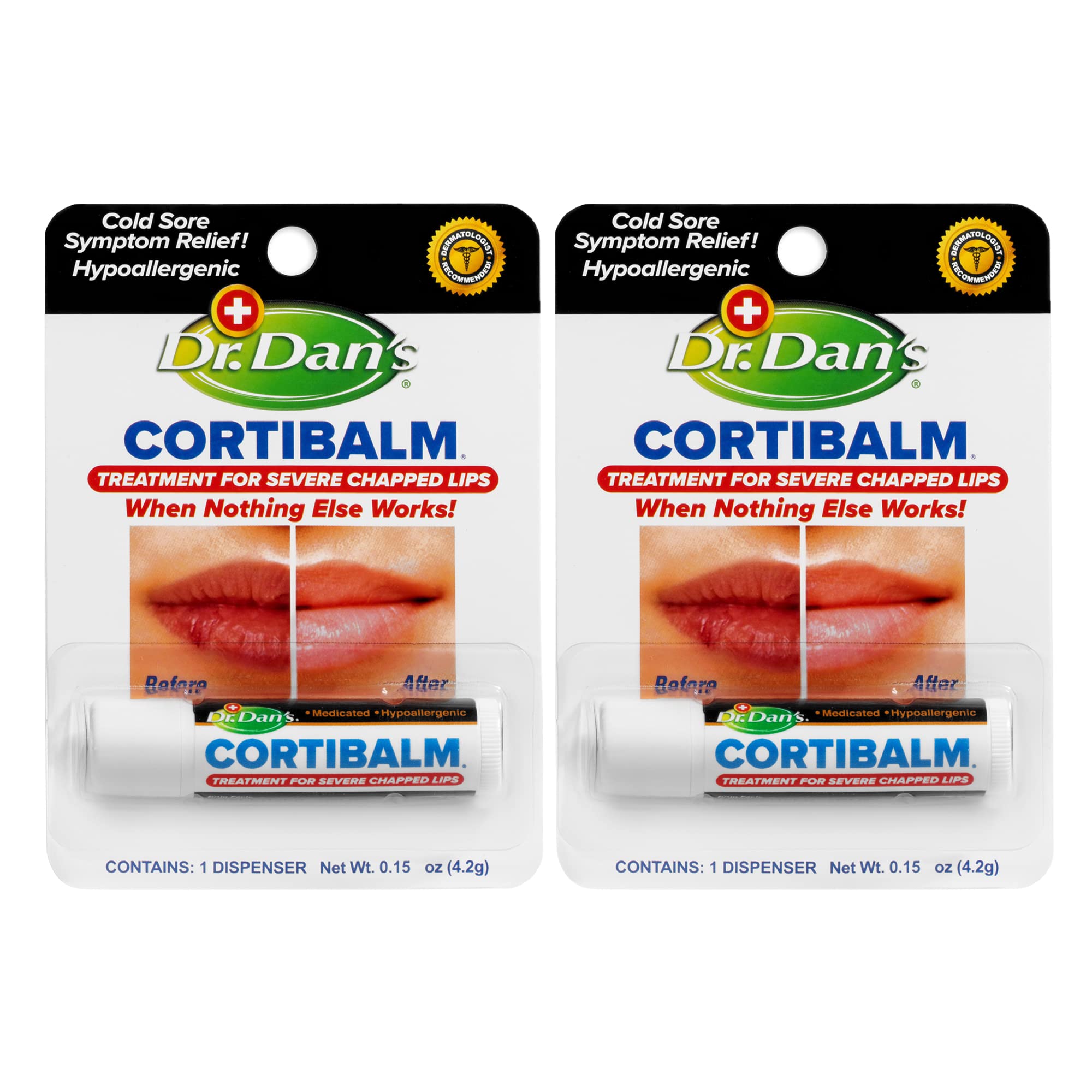 Dr. Dan's Cortibalm 2-Pack | Healing Lip Balm for Severely Chapped Lips