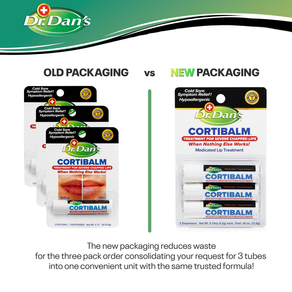Dr. Dan's Cortibalm 3-Pack – Healing Lip Balm for Severely Chapped Lips