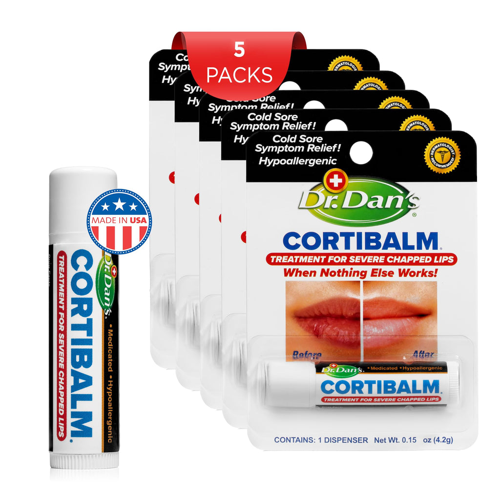 Dr. Dan's Cortibalm-5 Pack | Healing Lip Balm for Severely Chapped Lips