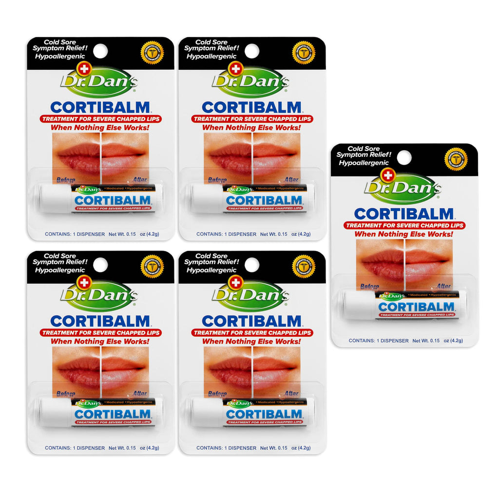 Dr. Dan's Cortibalm-5 Pack | Healing Lip Balm for Severely Chapped Lips