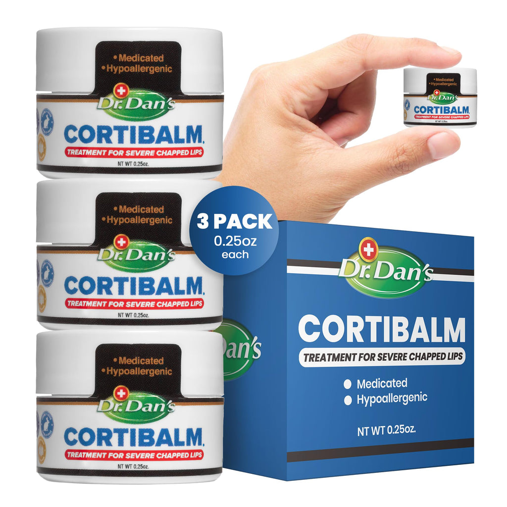 Dr. Dan's Cortibalm Jar 3 Pack – Lip Care for Dry, Chapped Lips