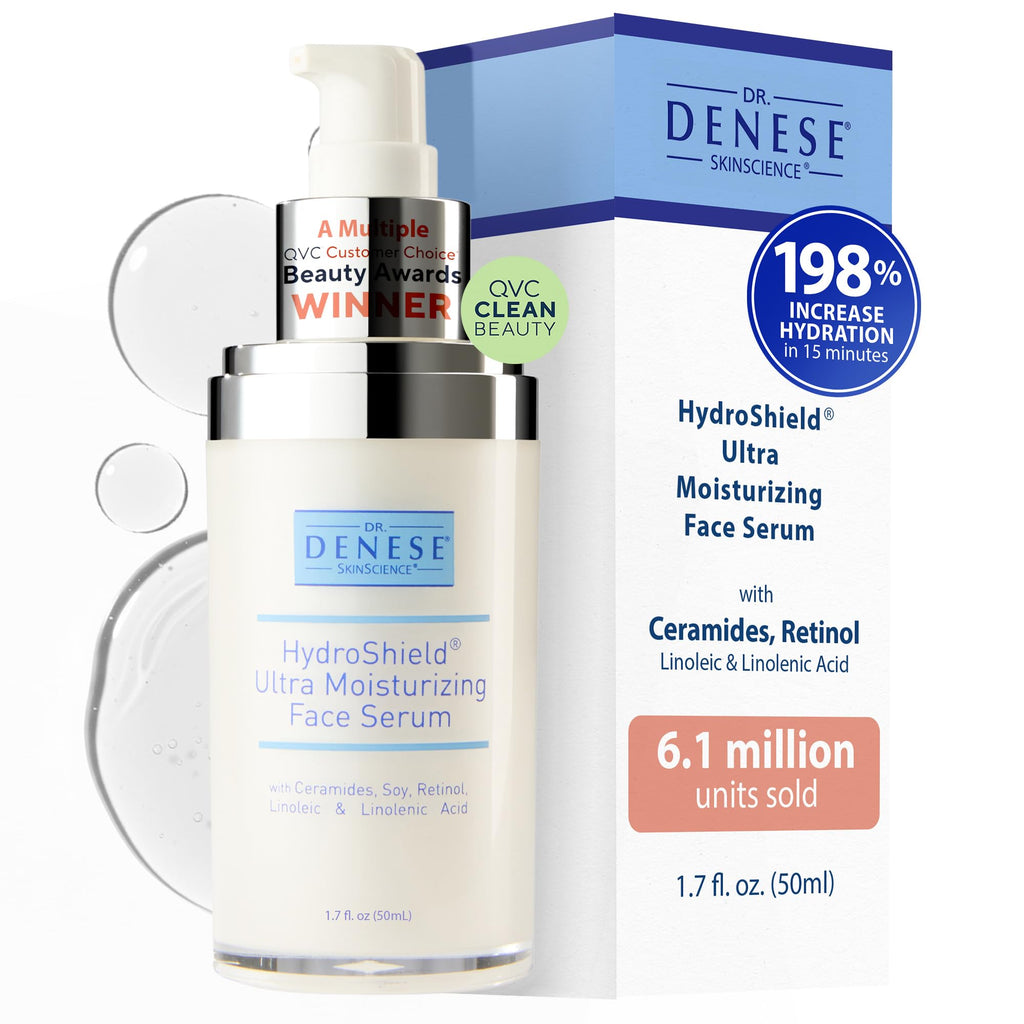 Dr. Denese SkinScience HydroShield Ultra Face Serum – Retinol & Ceramides for Deep Moisture & Radiance (Dermatologist Tested, Cruelty-Free)