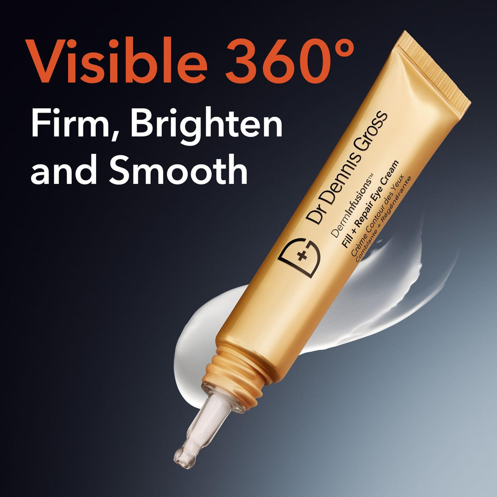 Dr Dennis Gross DermInfusions Fill + Repair Eye Cream – Hydrating & Brightening, 0.5 oz