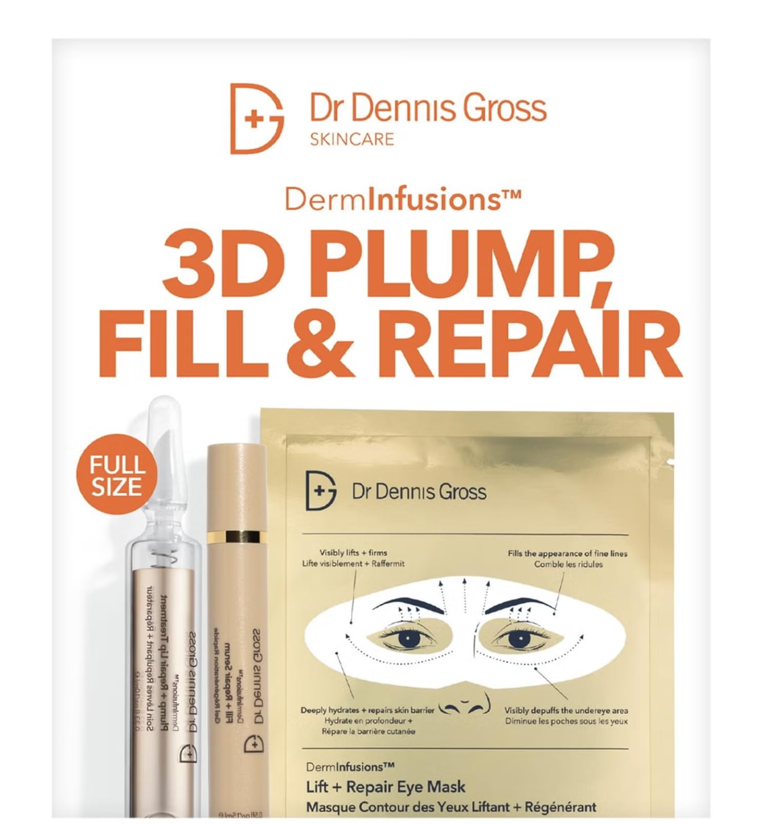 Dr Dennis Gross DermInfusions Discovery Kit – Plump, Fill & Repair Skincare Set