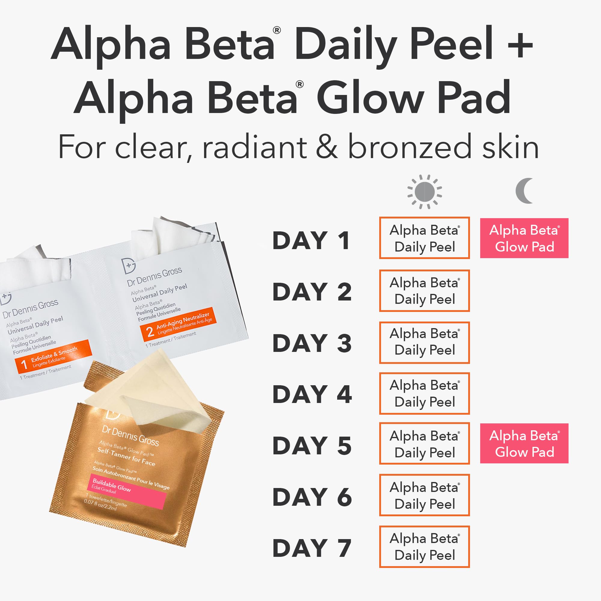 Dr. Dennis Gross Glow Pad Self-Tanner for Face – Buildable, Streak-Free, 20-Pack