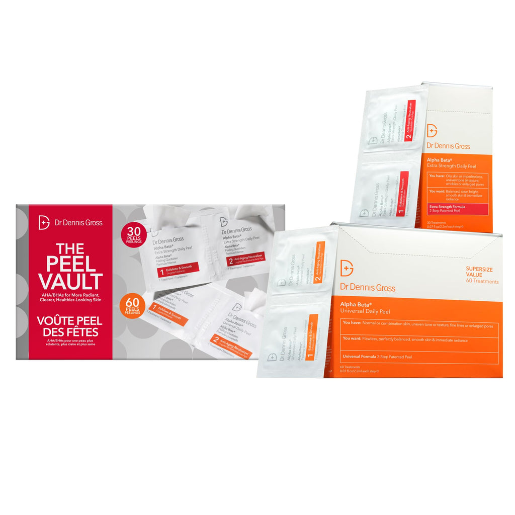 Dr Dennis Gross Peel Vault Kit – 90 Treatments (30 Alpha Beta Extra Strength + 60 Universal) | Limited Edition