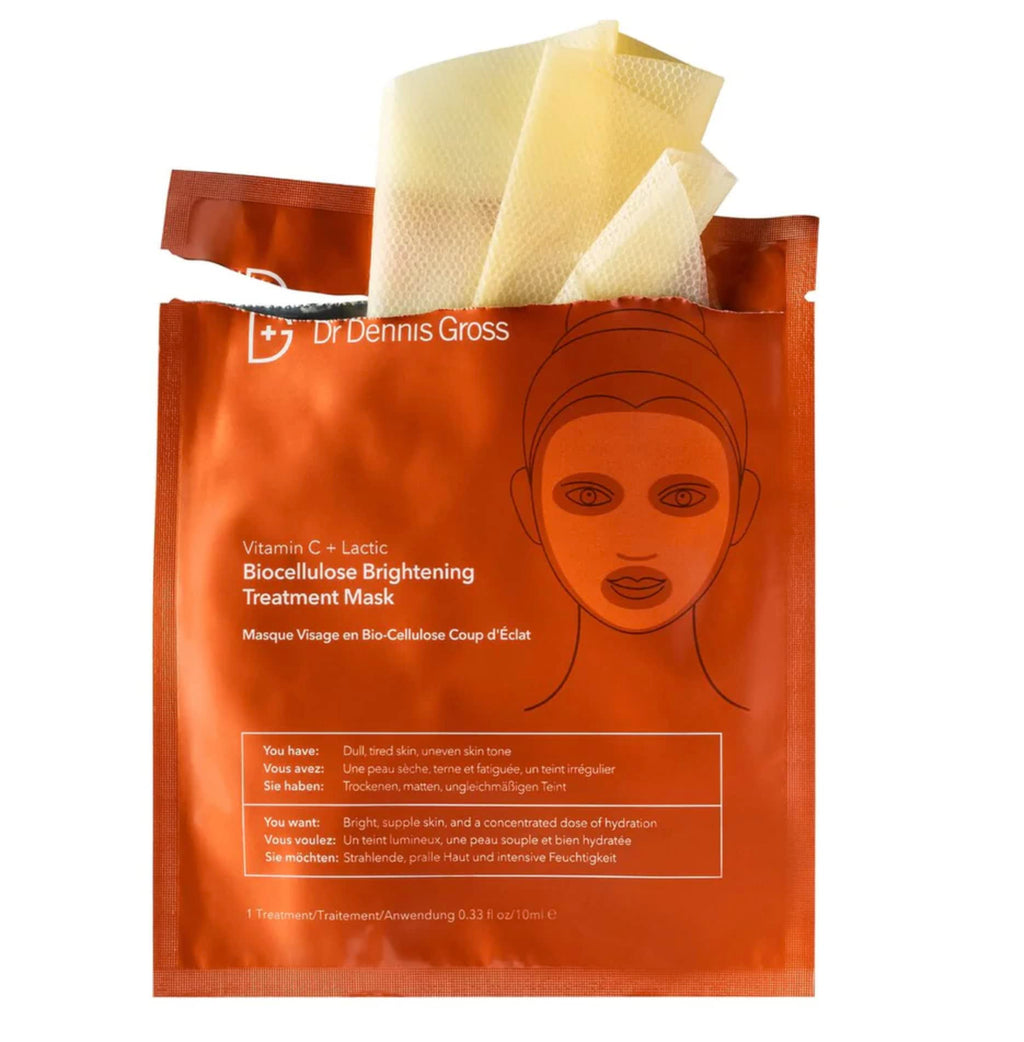 Dr Dennis Gross Vitamin C Lactic Biocellulose Brightening Treatment Mask – 1 Pack