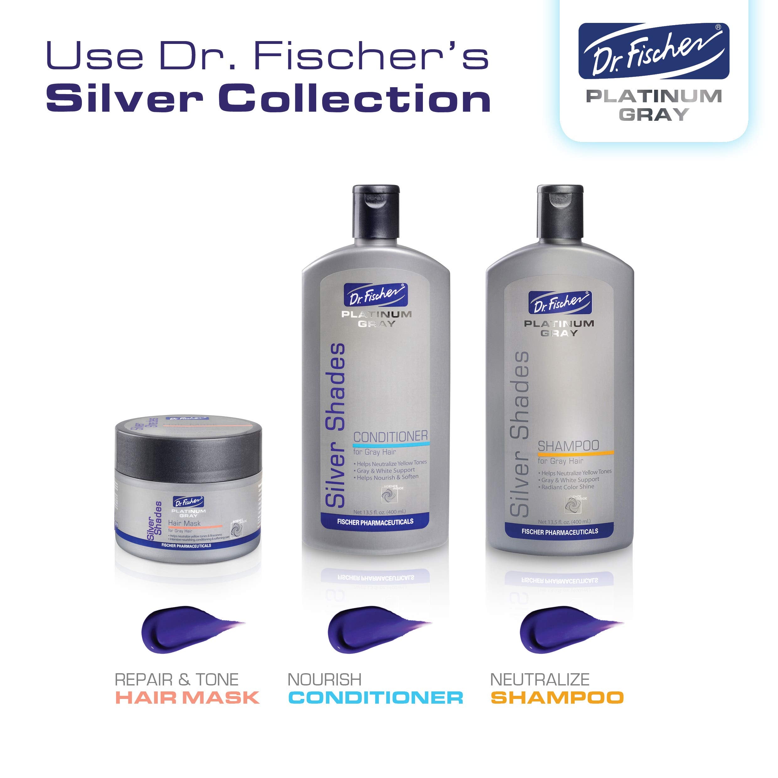 Dr. Fischer Purple Mask for Silver Perfection - Neutralizes Yellow Tones, Hydrates Gray Hair, Sulfate-Free