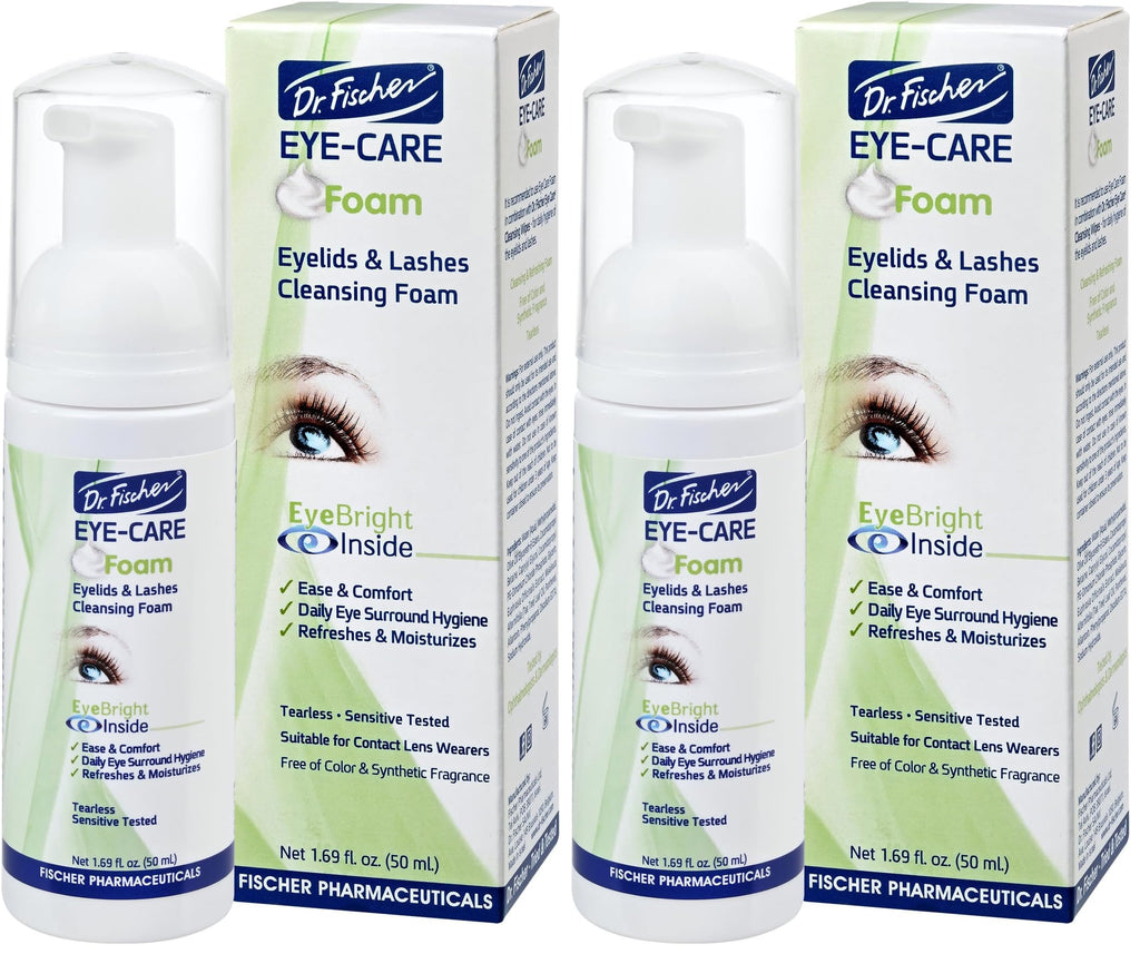 Dr. Fischer Tea Tree Oil Eyelid Cleanser – Gentle Tear-Free Eye Lid Scrub (Pack of 2)