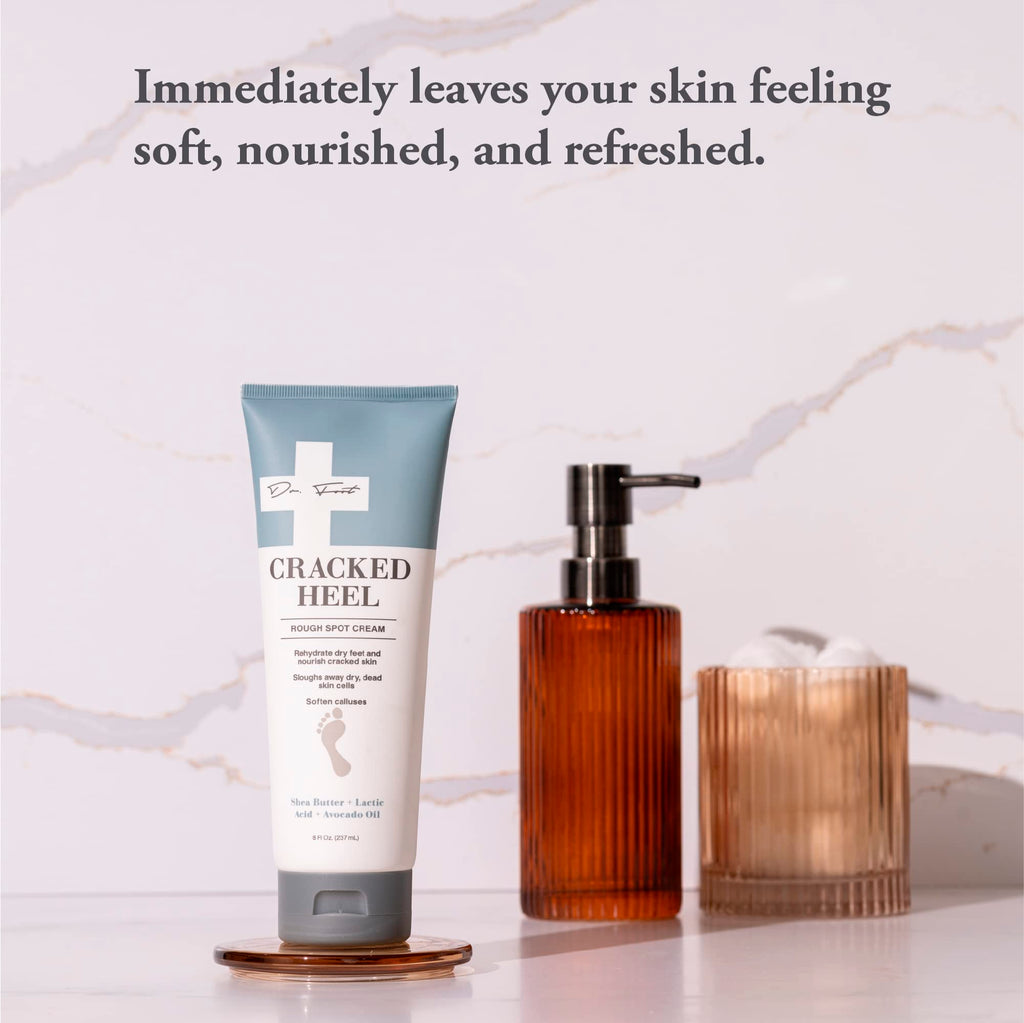 Dr. Foot Cracked Heel Repair Cream 8oz – Moisturizing Foot Lotion with Shea Butter & Lactic Acid
