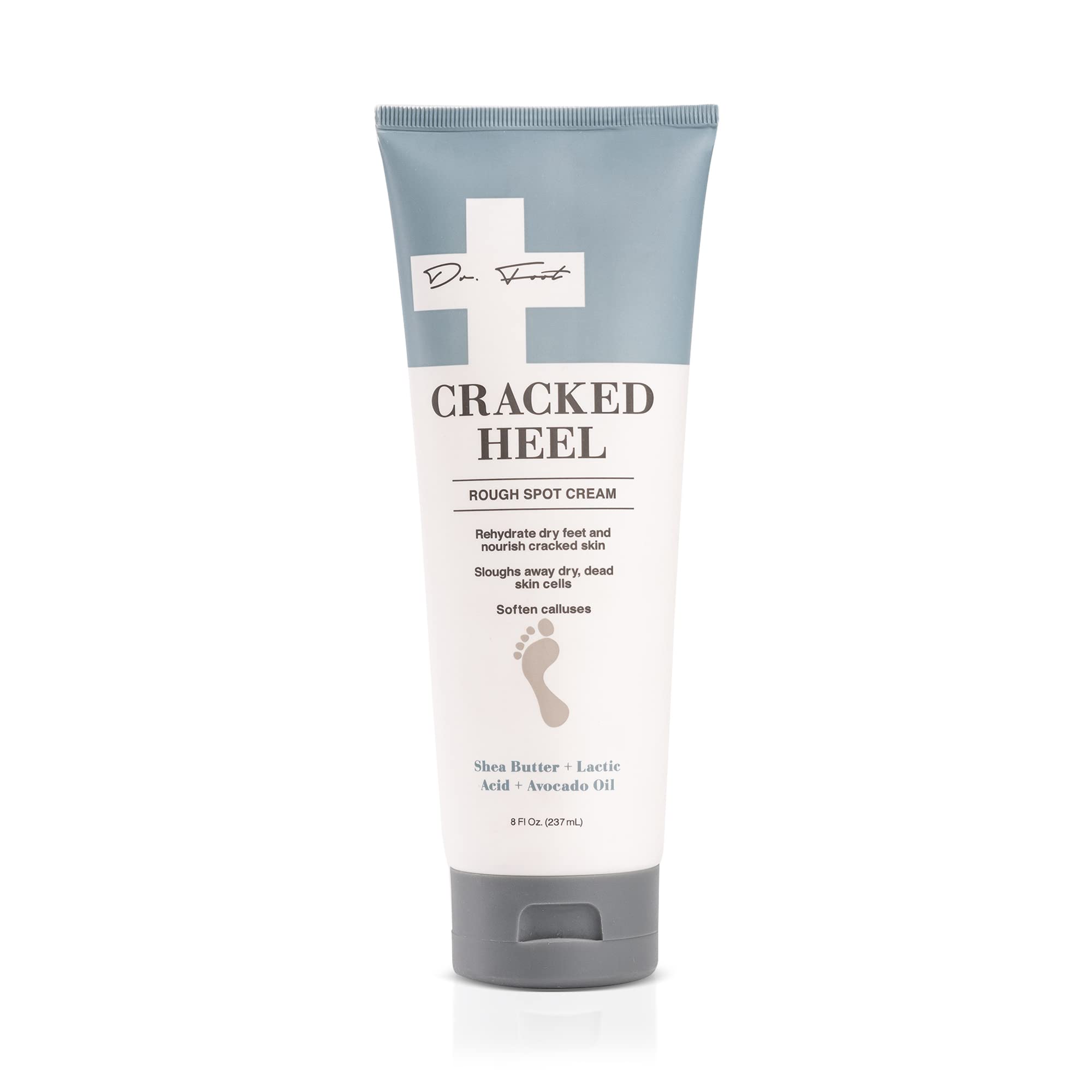 Dr. Foot Cracked Heel Repair Cream 8oz – Moisturizing Foot Lotion with Shea Butter & Lactic Acid