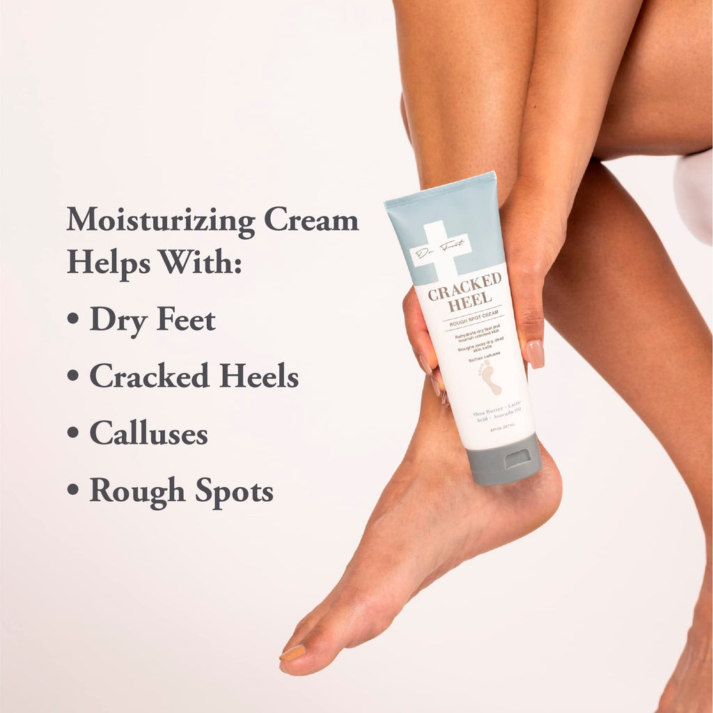 Dr. Foot Cracked Heel Repair Cream 8oz – Moisturizing Foot Lotion with Shea Butter & Lactic Acid