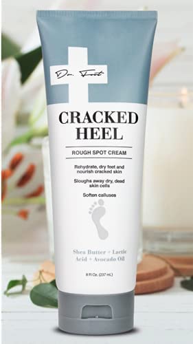 Dr. Foot Cracked Heel Repair Cream 8oz – Moisturizing Foot Lotion with Shea Butter & Lactic Acid