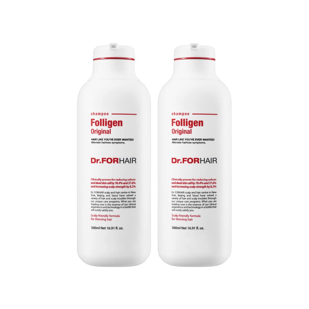 Dr.FORHAIR Folligen Original Shampoo 500 ml – Set of 2 | Hair Repair & Shine