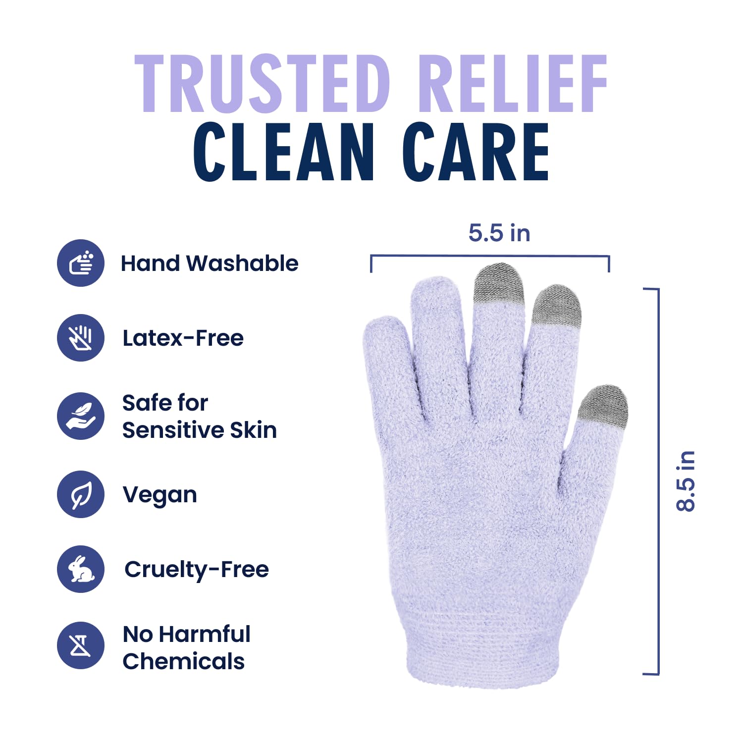 Dr. Frederick's Original Moisturizing Gel Gloves – Deep Hydration & Touchscreen-Ready (Lilac Leisure)