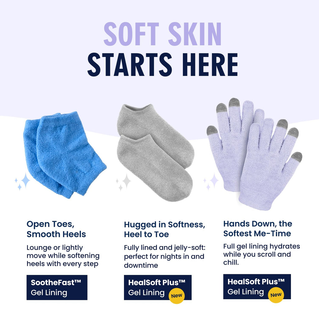 Dr. Frederick's Original Moisturizing Gel Gloves – Deep Hydration & Touchscreen-Ready (Lilac Leisure)