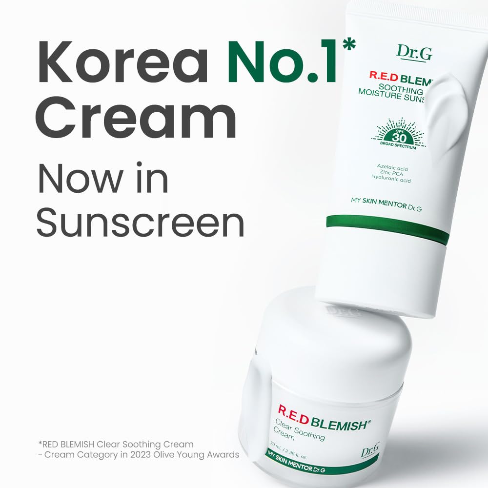 Dr.G R.E.D. Blemish Soothing Up Moisture Sunscreen – Hydrating, Non-Greasy Broad Spectrum SPF for Sensitive Skin