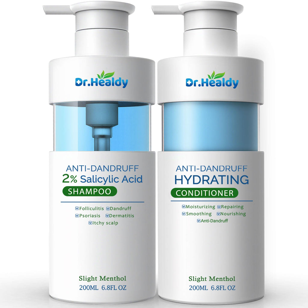 Dr. Healdy Anti-Dandruff Shampoo & Conditioner Set – 2% Salicylic Acid, Sulfate Free (13.6 fl oz x 2)