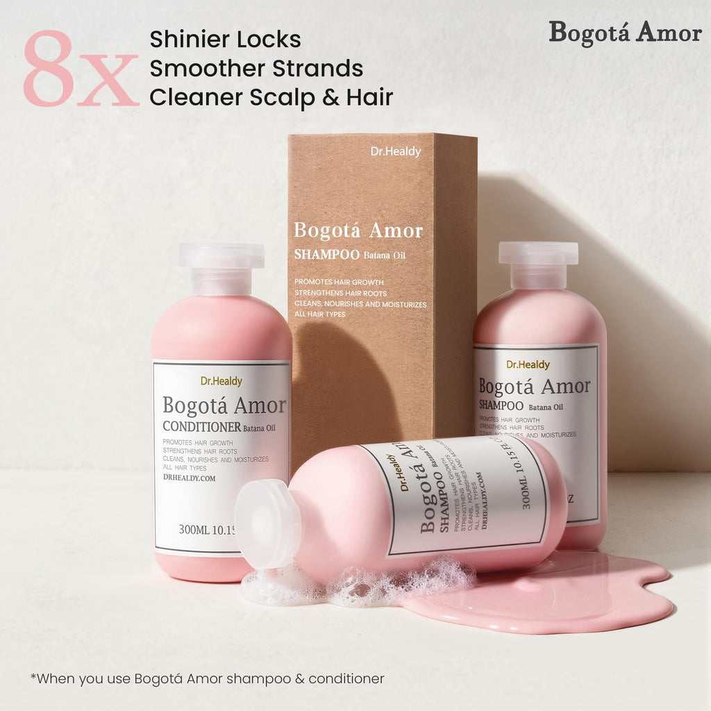 Dr. Healdy Moisturizing Shampoo & Conditioner Set — Batana Oil, 72-Hour Hydration, Pink Rose
