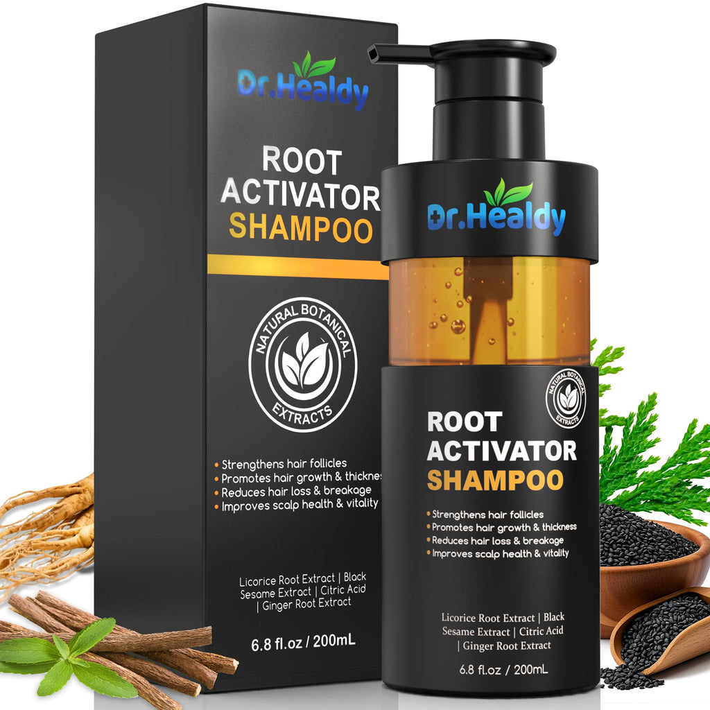 Dr. Healdy Root Activator Shampoo – Hair Growth Support, Sulfate-Free, 6.8 fl oz / 200 mL, For Men & Women