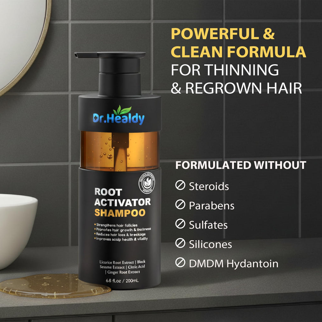 Dr. Healdy Root Activator Shampoo for Men — Hair Growth & Anti-Thinning, Sulfate Free, 13.6 oz