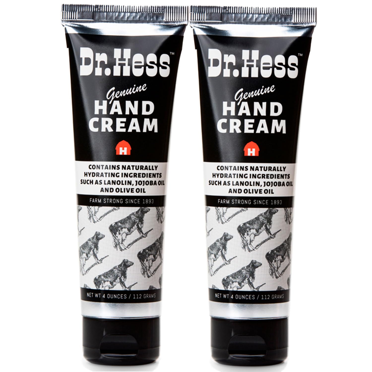 Dr. Hess Genuine Hand Cream – Nourishing Lotion for Dry Hands & Heels, Eczema Relief, 4 oz x 2 Pack