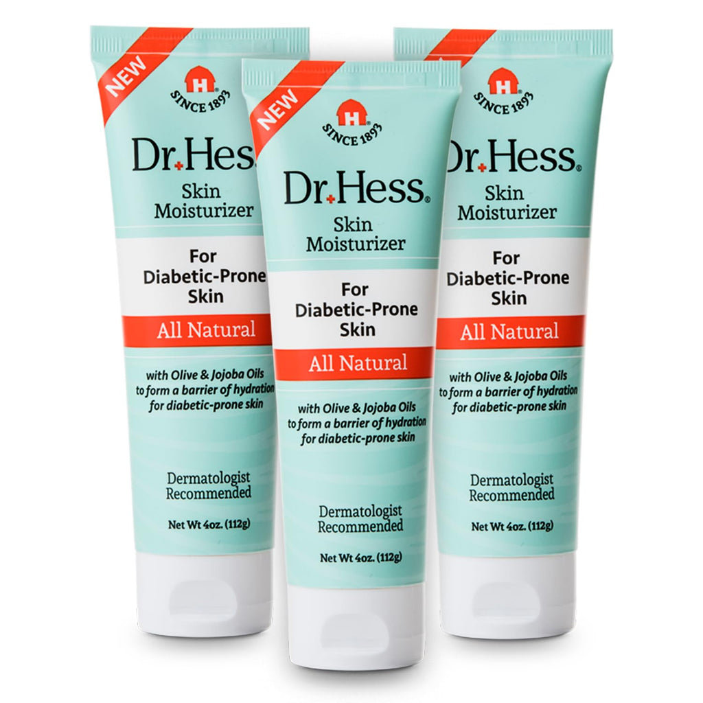 Dr. Hess Skin Moisturizer for Diabetic-Prone Skin | 3-Pack Hydration with Lanolin & Olive Oil