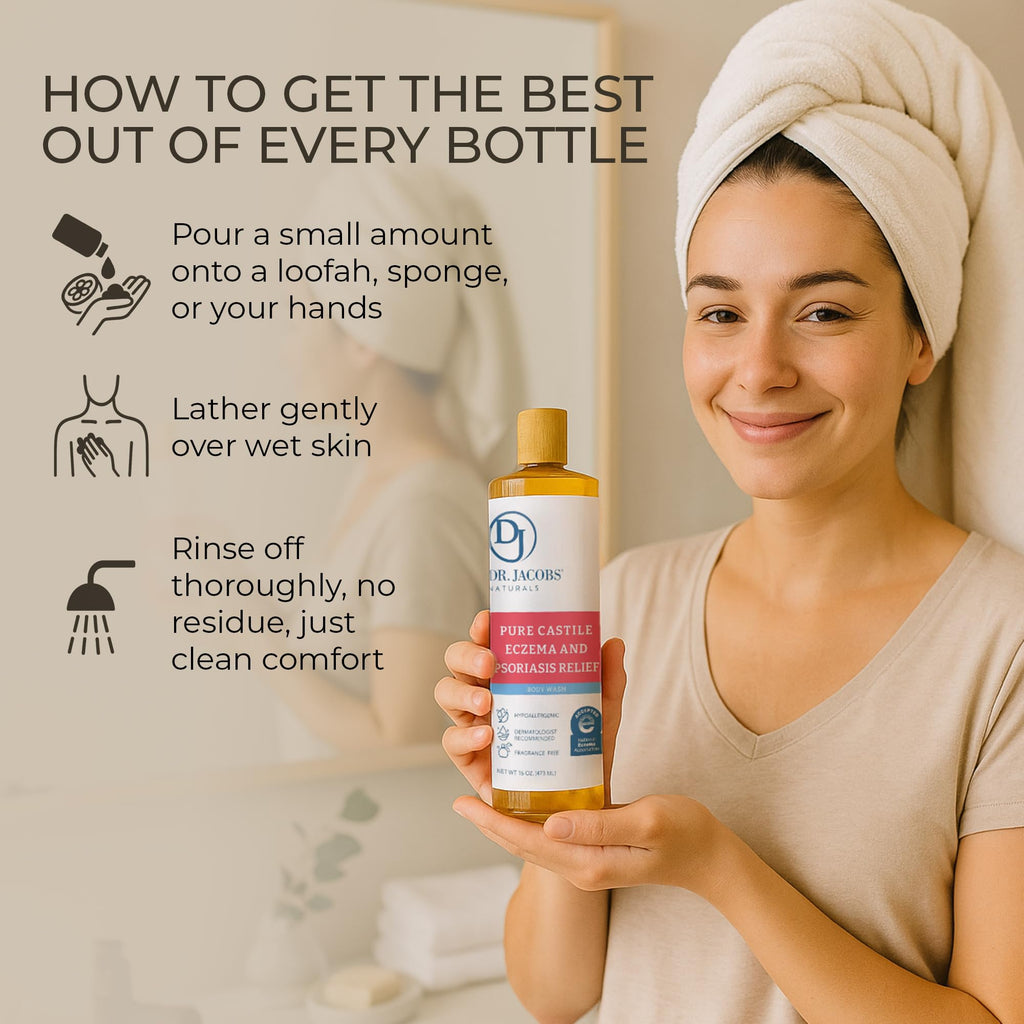 Dr. Jacobs Naturals Hypoallergenic Castile Soap – Fragrance-Free, Sensitive Skin Body Wash (16oz, 2PK)