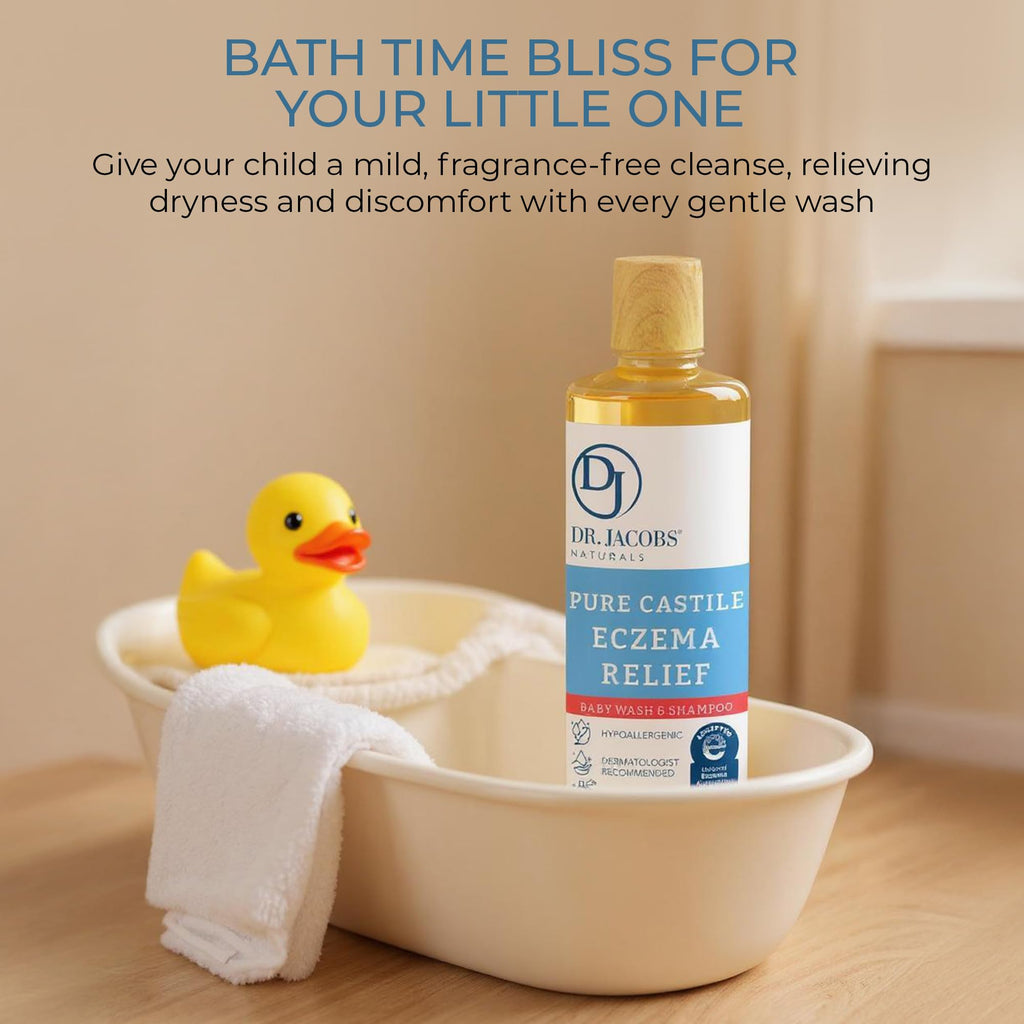 DR.JACOBS NATURALS Pure Castile Baby Wash – Gentle, Fragrance-Free for Sensitive Skin (16 oz)