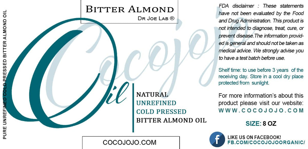 Dr Joe Lab Bitter Almond Oil – Pure Cold-Pressed 8 oz, All-Natural & Multi-Use