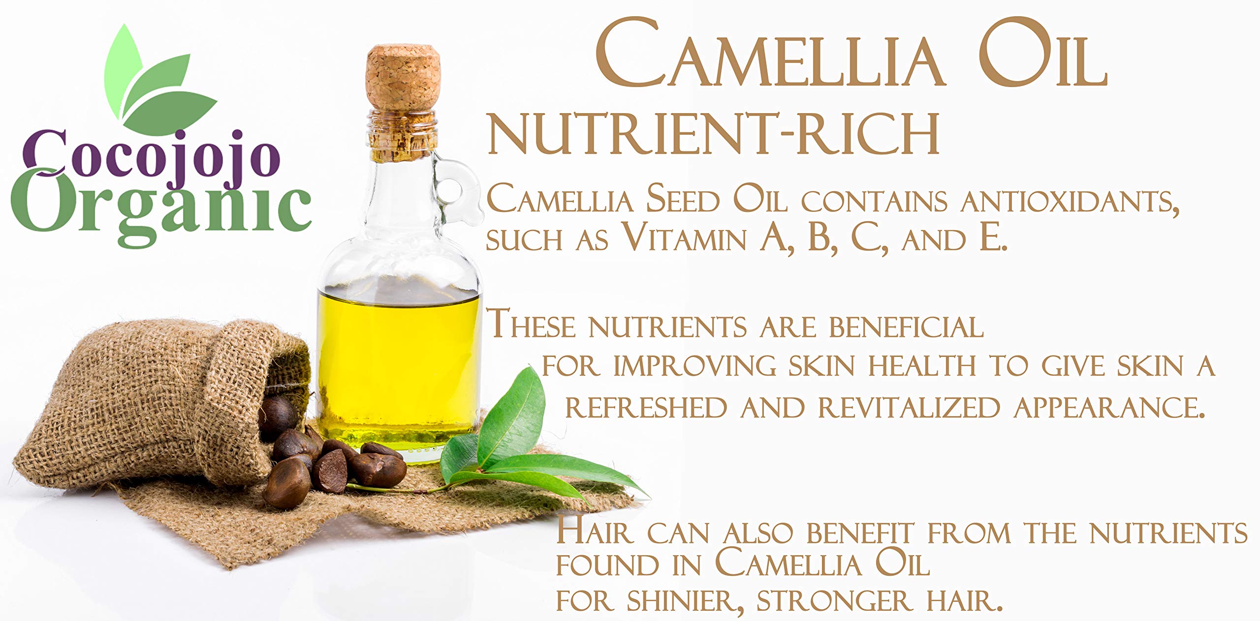 Dr Joe Lab Camellia Seed Oil 128 oz – Pure Cold-Pressed Camellia Seed Oil for Hair, Skin, Nails & Beard