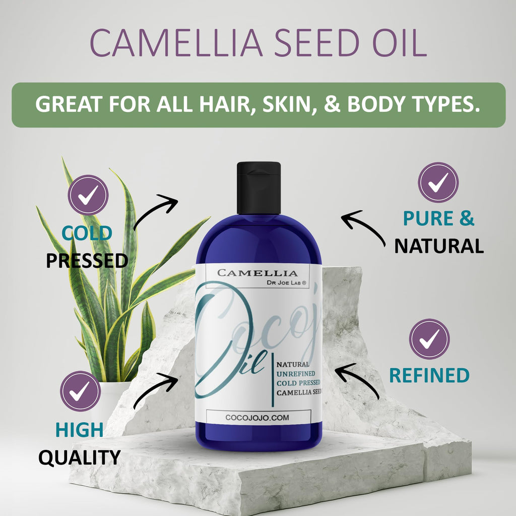 Dr Joe Lab Japanese Camellia Seed Oil — Pure, Cold-Pressed, Non-GMO 16 oz