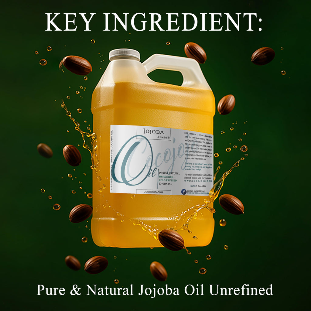 Dr Joe Lab Cocojojo Jojoba Oil Organic – 100% Pure, Cold-Pressed, 128 oz