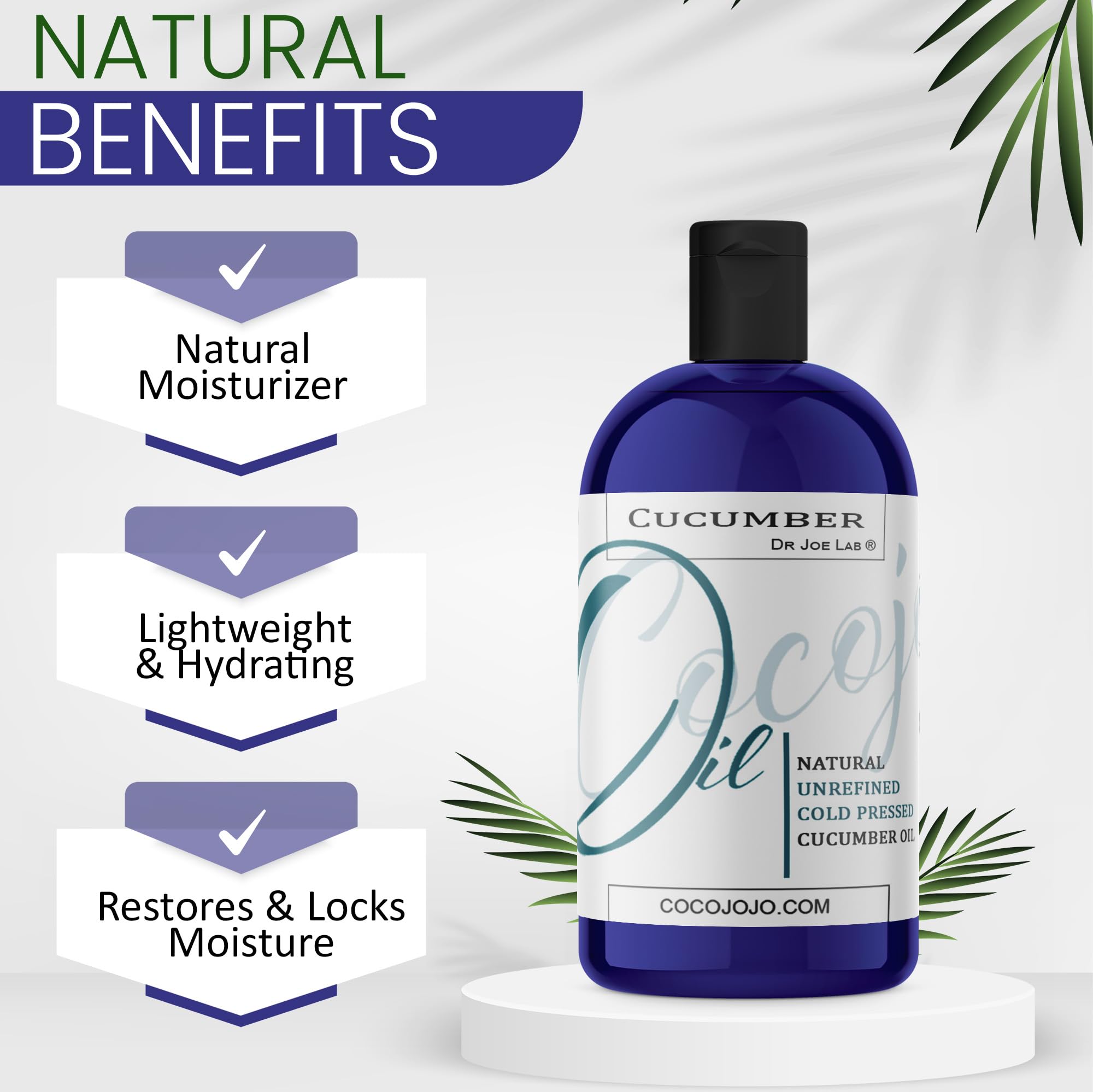 Dr Joe Lab Cucumber Seed Oil – Pure Cold-Pressed Virgin Carrier Oil, 16 oz