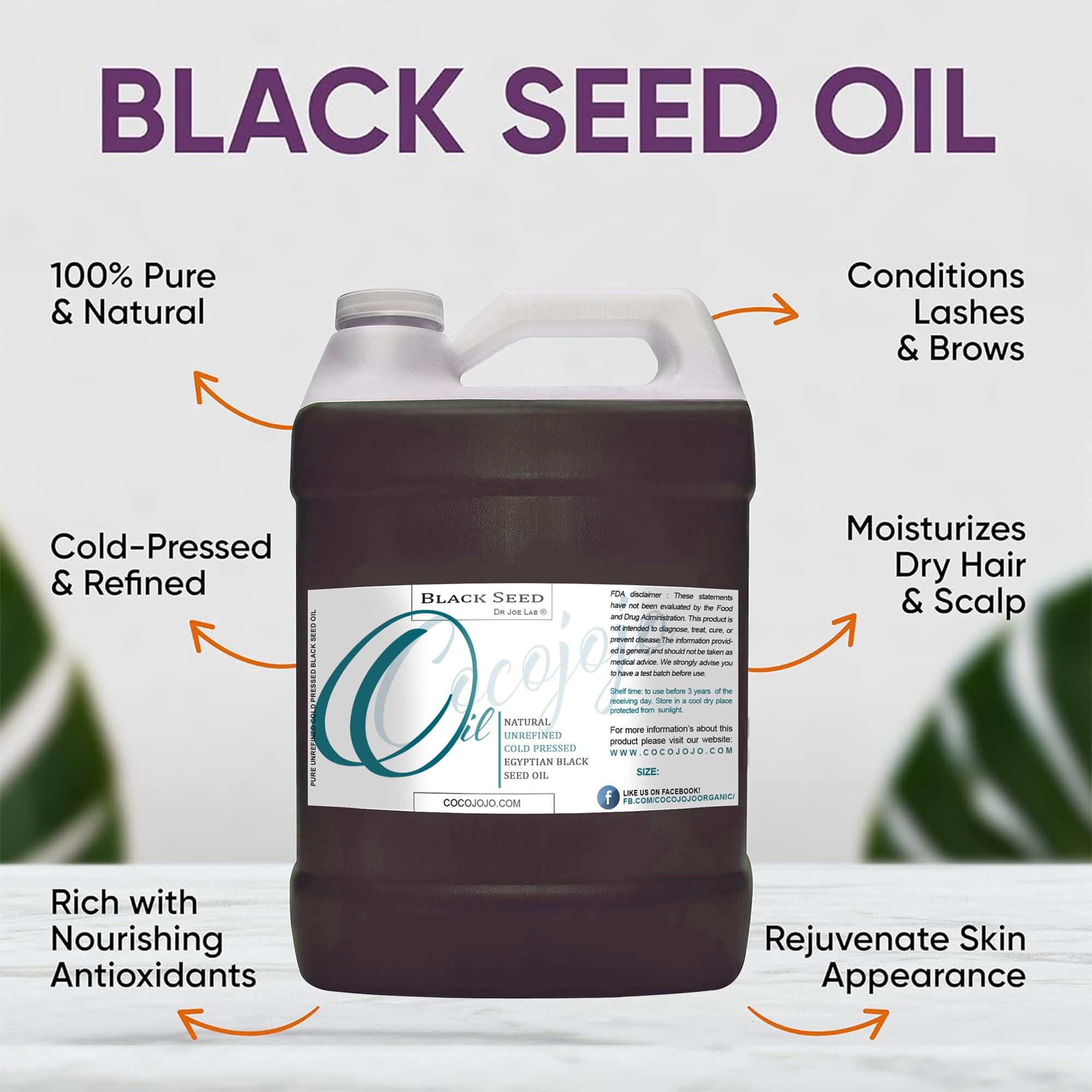 Dr Joe Lab Egyptian Black Seed Oil – Pure Cold-Pressed Black Cumin for Hair, Skin & Nails (128 oz)