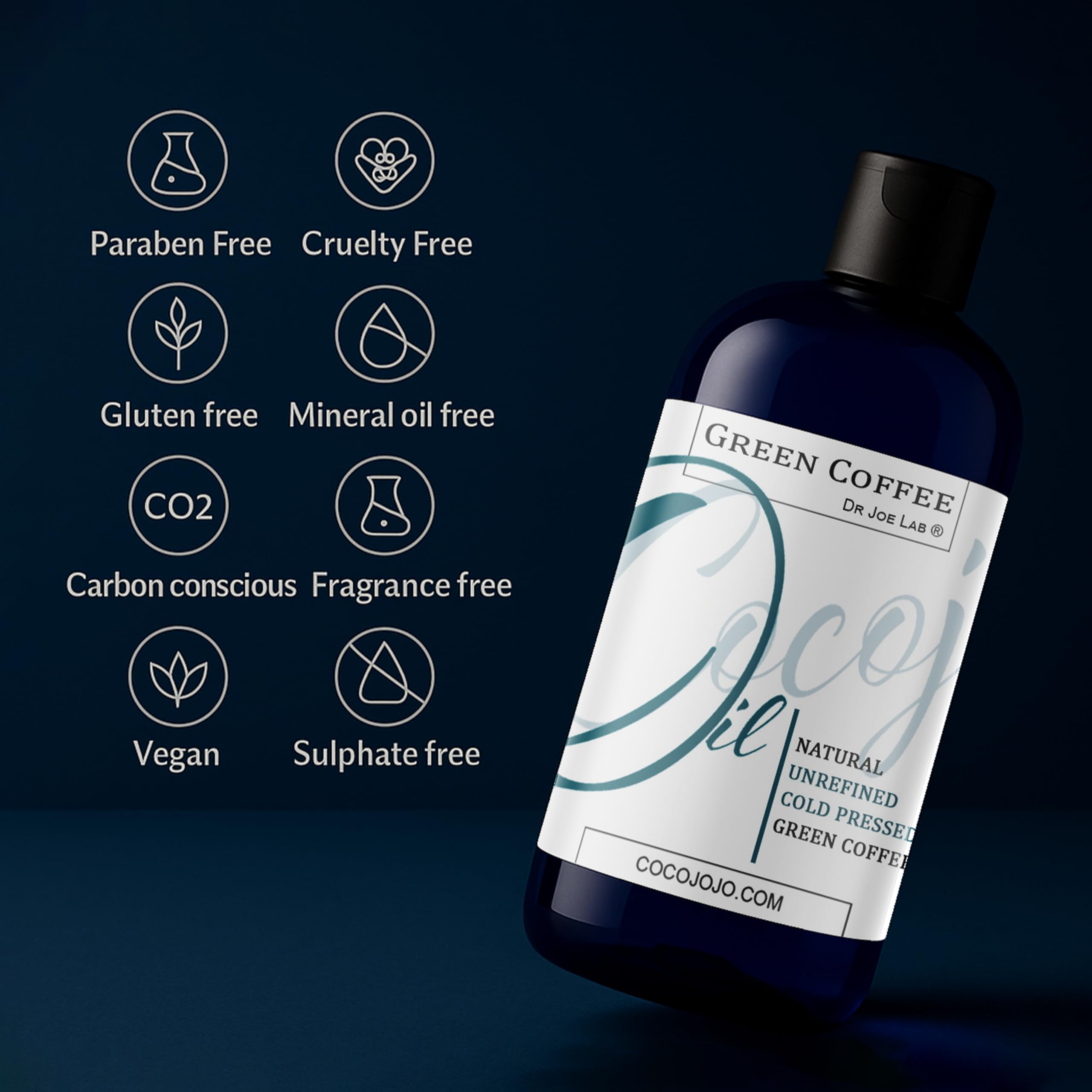 Dr Joe Lab Green Coffee Bean Oil – Pure, Cold-Pressed Carrier Oil for Skin, Hair & Nails