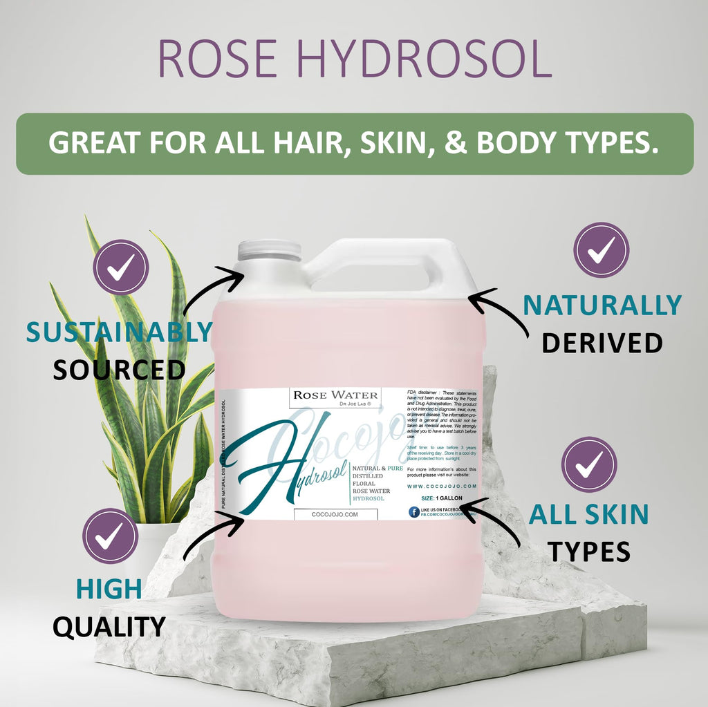 Dr Joe Lab Rice Water Growth Mix: Rose Hydrosol Toner, Aloe Vera & Pro Vitamin B5, Alcohol-Free Spray (128 oz)