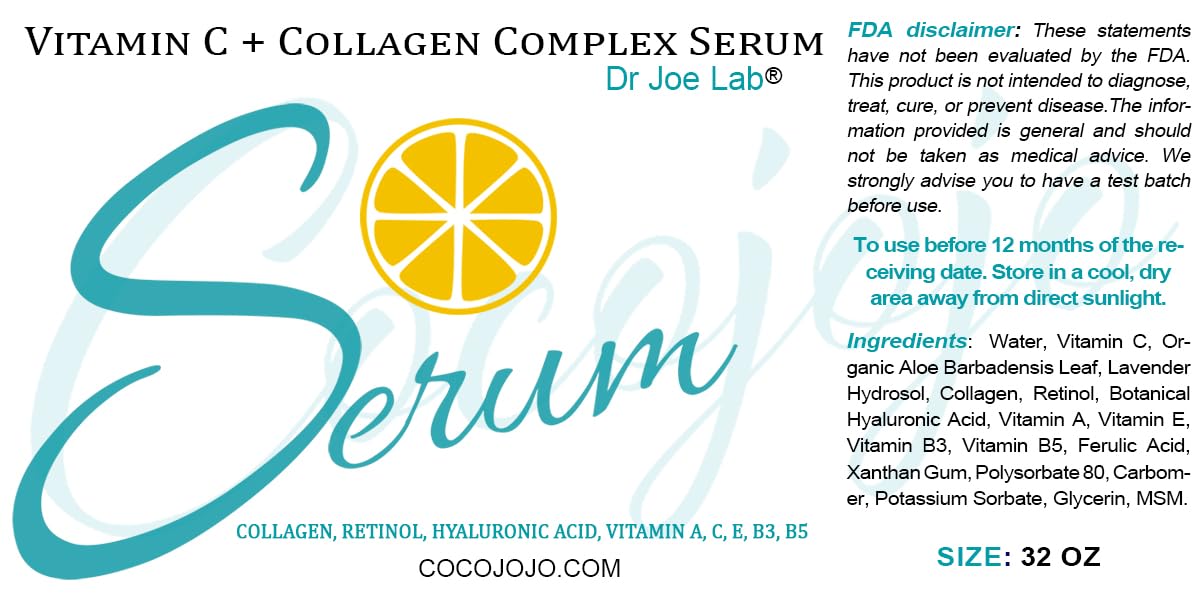 Dr Joe Lab Vitamin C & Collagen Serum Bulk – Ultra Hydration 32 oz COCOJOJO