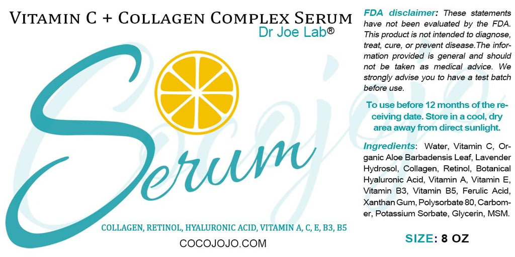 Dr Joe Lab Vitamin C & Collagen Complex Serum Bulk – Ultra Hydrating 8 oz COCOJOJO