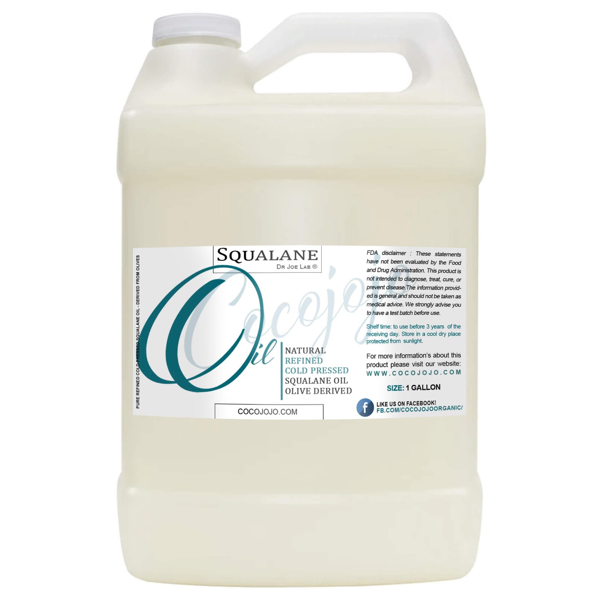 Dr Joe Lab Squalane Oil – Pure Olive-Derived Vegan Carrier Oil for Face, Skin, Hair & Body (1 Gal)