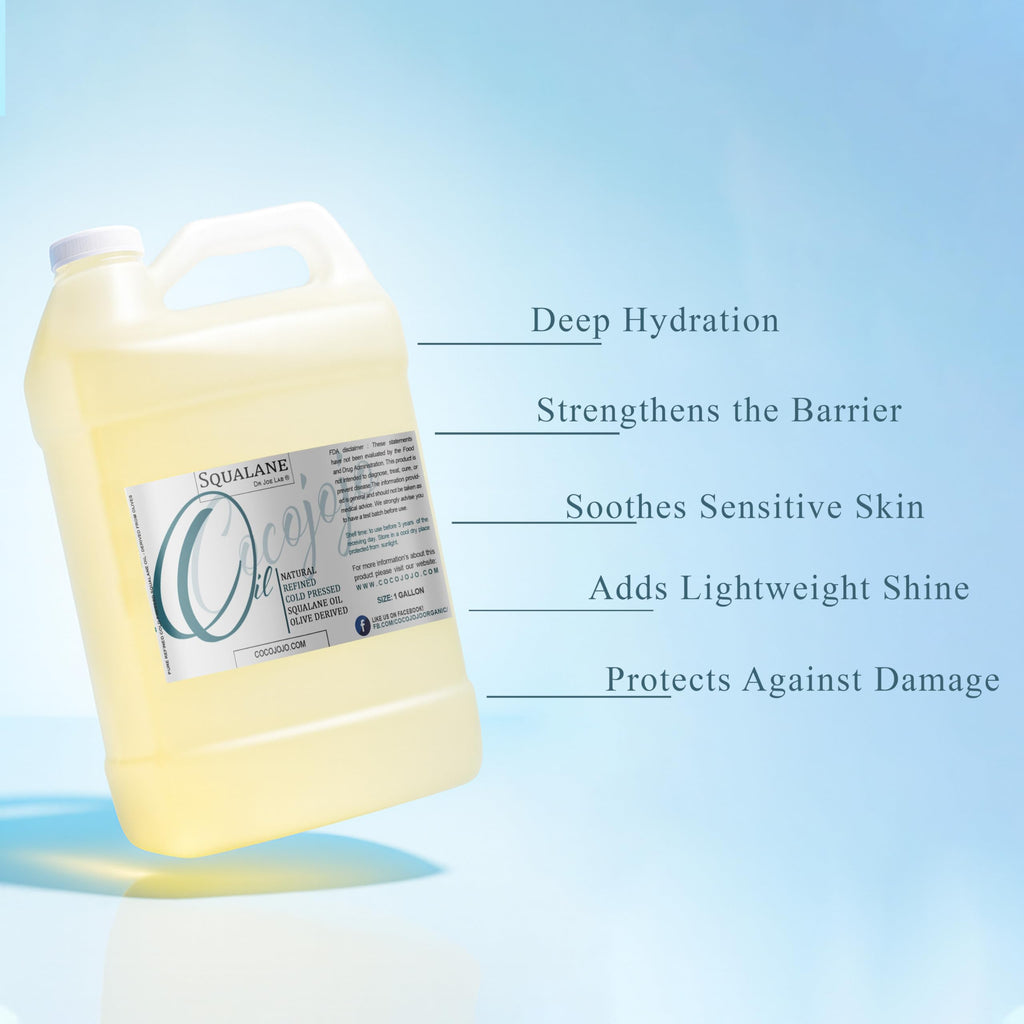 Dr Joe Lab Squalane Oil – Pure Olive-Derived Vegan Carrier Oil for Face, Skin, Hair & Body (1 Gal)
